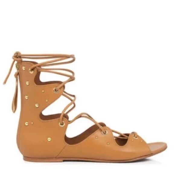 IRO Camel tan Xiri gladiator studded lace up sandals size 38 - Picture 2 of 12